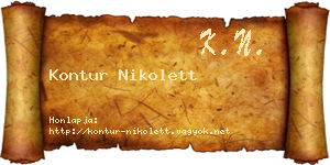 Kontur Nikolett névjegykártya